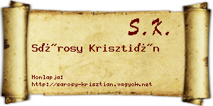 Sárosy Krisztián névjegykártya